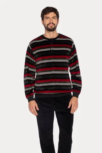 Teplé pánské pyžamo JULIO XXL Hnědá