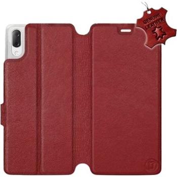 Flip pouzdro na mobil Sony Xperia L3 - Tmavě červené - kožené -   Dark Red Leather (5903226816200)