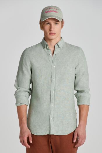 KOŠILE GANT SLIM LINEN SHIRT KALAMATA GREEN