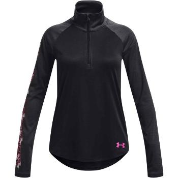 Under Armour TECH GRAPHIC 1/2 ZIP Dívčí tričko s dlouhým rukávem, černá, velikost