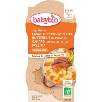 Babybio BIO pastinák s máslovou dýní, kachnou a polentou dětský příkrm 2x200 g