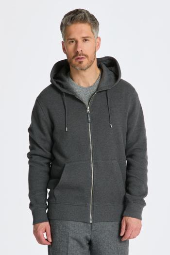 MIKINA GANT WAFFLE TEXTURE ZIP HOODIE ANTRACIT MELANGE