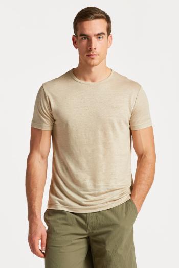 TRIČKO GANT LINEN REGULAR T-SHIRT CONCRETE BEIGE