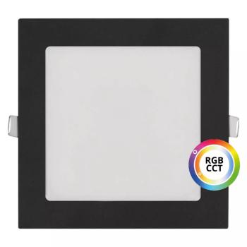 T-LED Černý vestavný LED panel hranatý 174 x 174mm 18W 24V RGB+CCT 102343