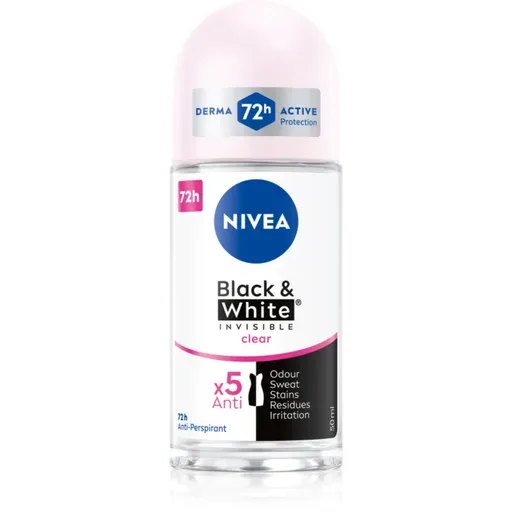 NIVEA Invisible Black & White Clear kuličkový antiperspirant pro ženy 50 ml