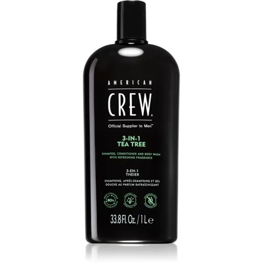 American Crew Hair & Body 3-IN-1 Tea Tree šampón, kondicionér a sprchový gel 3 v 1 pro muže 1000 ml