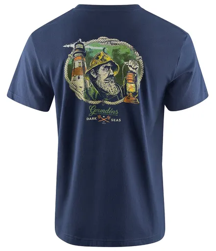 Grundéns tričko dark seas x grundens watchman ss t-shirt dark navy - l