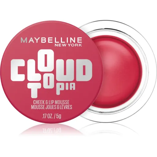 MAYBELLINE NEW YORK CloudTopia matná krémová tvářenka na rty a tváře odstín 02 Ethernal Rouge 5 g