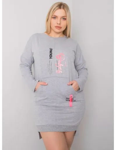 Dámské šaty plus size AKIRA šedé
