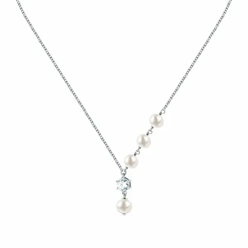 Morellato Elegantní náhrdelník s pravými perlami a zirkonem Perla SXU55