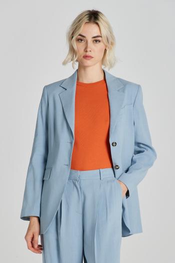 SAKO GANT REG STRETCH LINEN BLAZER DOVE BLUE
