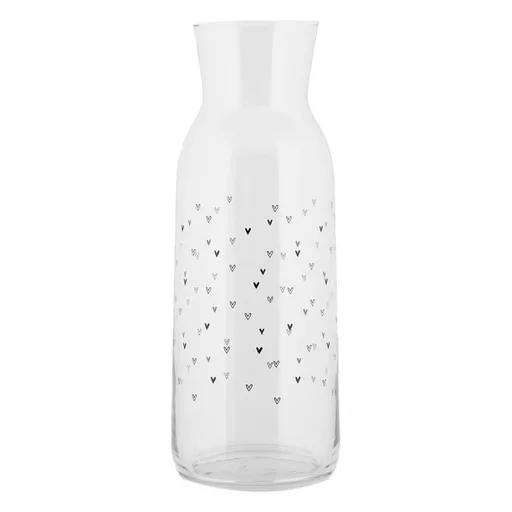 Skleněná karafa se srdíčky Lovely Day - Ø 9*25 cm / 1000 ml BHSGL0002