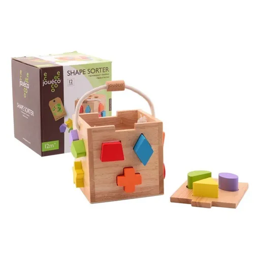 Jouéco dřevěná vkládačka Kostka 13ks 12m+