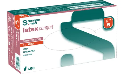 Sempermed Latex Comfort vel. S vyšetřovací rukavice nepudrované 100 ks