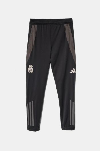 Dětské tepláky adidas Performance REAL EU TR PNTY šedá barva, vzorované, IT5127