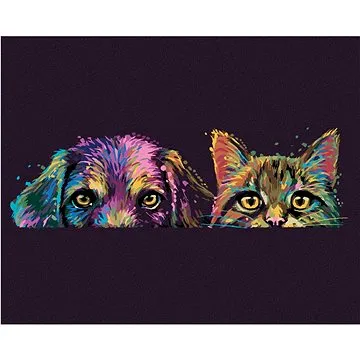 Malování podle čísel - Pes a kočka v barvách (HRAbz33517nad)