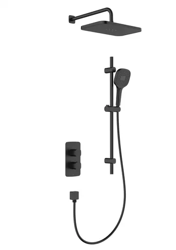 KFA Sada sprchová Malaga, termostatická, podomítková s posuvným drážkovým ramenem, černá 5759-301-81