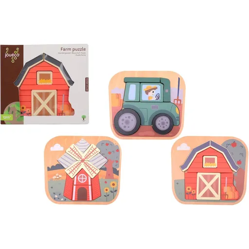 Jouéco® Dřevěné puzzle Farma
