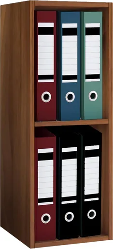 VCM Kancelářská police Offas Mini 2 přihrádky, ořechové jádro