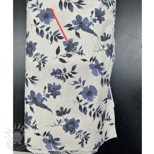 Dekorační látka Linenlook Night flowers digital print II.třída