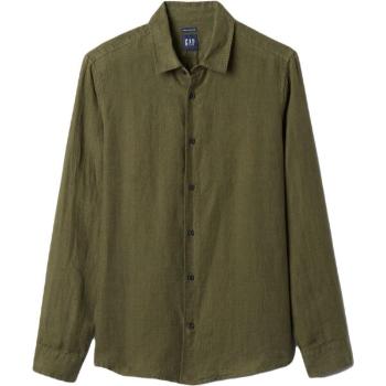 GAP LS LINEN Pánská košile, khaki, velikost