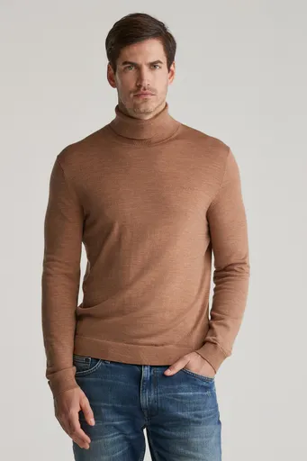 ROLÁK GANT EXTRAFINE MERINO WOOL TURTLENECK DK. SAND MELANGE