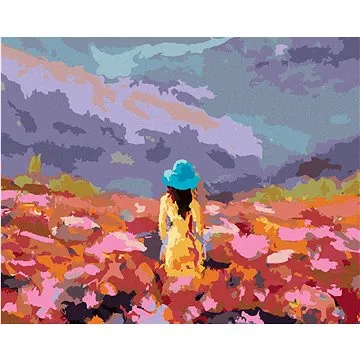 Žena v květinovém poli, 40×50 cm, vypnuté plátno na rám (6038811)