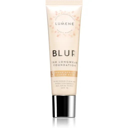 Lumene Blur 16h Longwear dlouhotrvající make-up SPF 15 odstín 3 Fresh Apricot (Warm) 30 ml