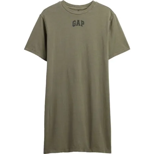GAP V-FRCH LOGO TEE DRESS Dámské šaty, khaki, velikost