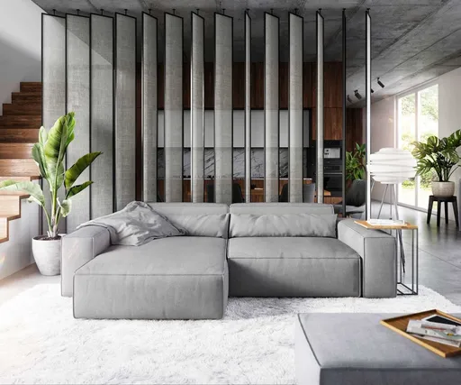 Rohová pohovka Sirpio XL 270x175 cm šedá mikrovlákno variabilní