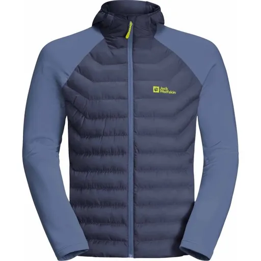 Jack Wolfskin ROUTEBURN PRO HYBRID M Pánská zateplená bunda, tmavě modrá, velikost