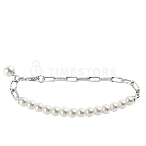 Stříbrný náramek s perlami TS-BR-0074