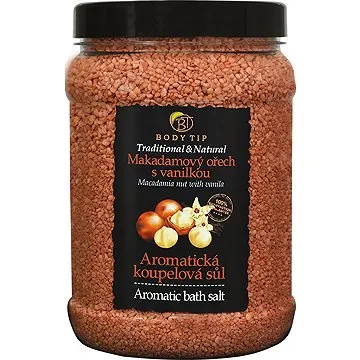 VIVACO Body Tip Aromatická koupelová sůl Makadamový ořech s vanilkou 1500 g  (8595635203817)
