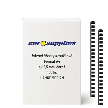 EUROSUPPLIES A4 12.5 mm černý - balení 100 ks (lamre21dr12n)
