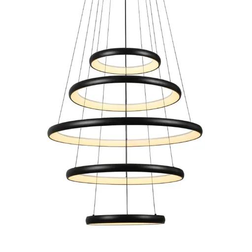 ACA Lighting závěsné svítidlo HARMONY LED 80W 6400lm CCT IP20 černý kov + akryl HM23LEDP5BKCCT