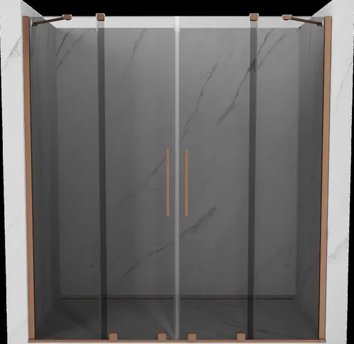 MEXEN/S Velar Duo posuvné sprchové dveře 170, grafit, měď kartáčovaná 871-170-000-42-65