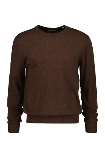 SVETR GANT SLUB COTTON LINEN C-NECK HAZELNUT MELANGE