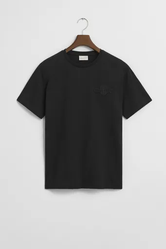 TRIČKO GANT REG TONAL SHIELD SS T-SHIRT BLACK