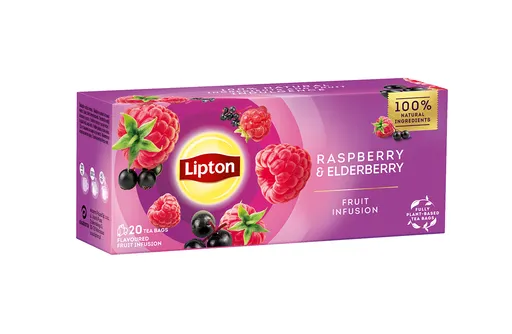 Lipton Raspberry & Elderberry porcovaný čaj 20x1,7 g