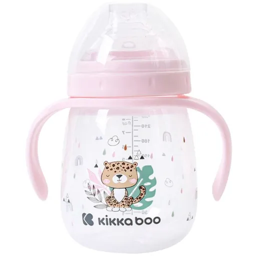 KikkaBoo Hrnek se silikonovým pítkem 240ml 6m+ Savanna Pink