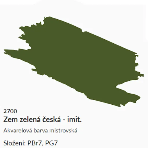Akvarelová barva Umton 2,6ml – 2700 zem zelená česká imitace