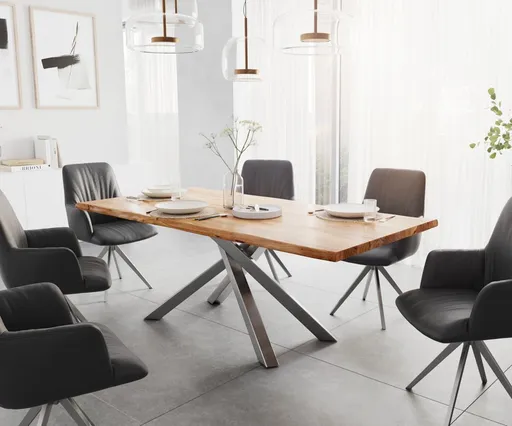 Jídelní stůl Edge 200x100 akácie přírodní křížová podnož