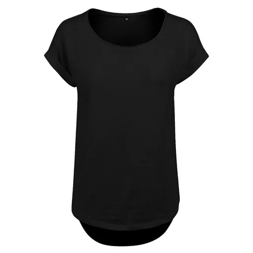 Build Your Brand Dámské tričko s prodlouženým zadním dílem - Černá | M