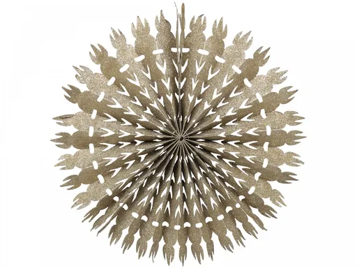 Champagne papírová hvězda Vintage s glitry - 39cm Chic Antique