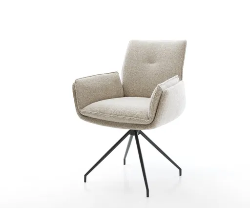 Jídelní židle Nela-Flex látka Měkký béžová křížová podnož