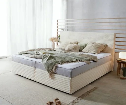 Boxspring postel Dream-Well plyšový manšestr 200x200 cm