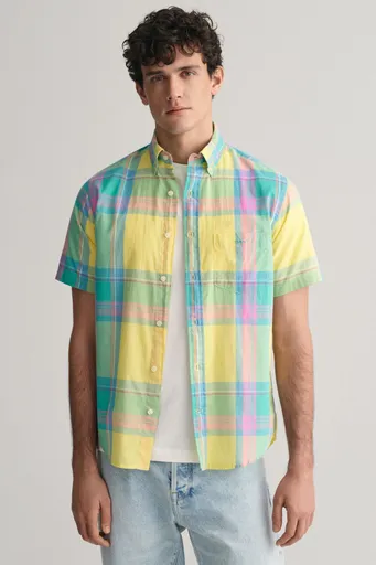 KOŠILE GANT REG COLORFUL MADRAS SS SHIRT LEMONADE YELLOW
