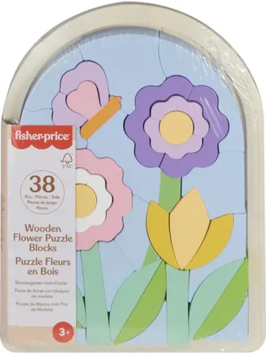 Dřevěné puzzle s květinami