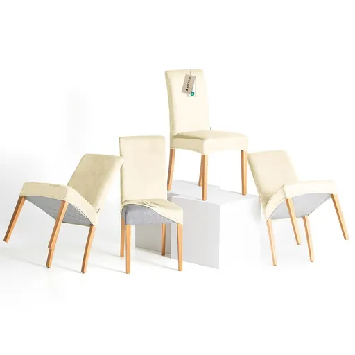 Restilo Napínací potah na židli Sento krémová, 48 x 48 x 58 + 10 cm, sada 4 ks