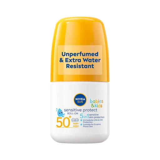 Nivea SUN Sensitive OF50+ dětské opalovací mléko roll-on 50 ml